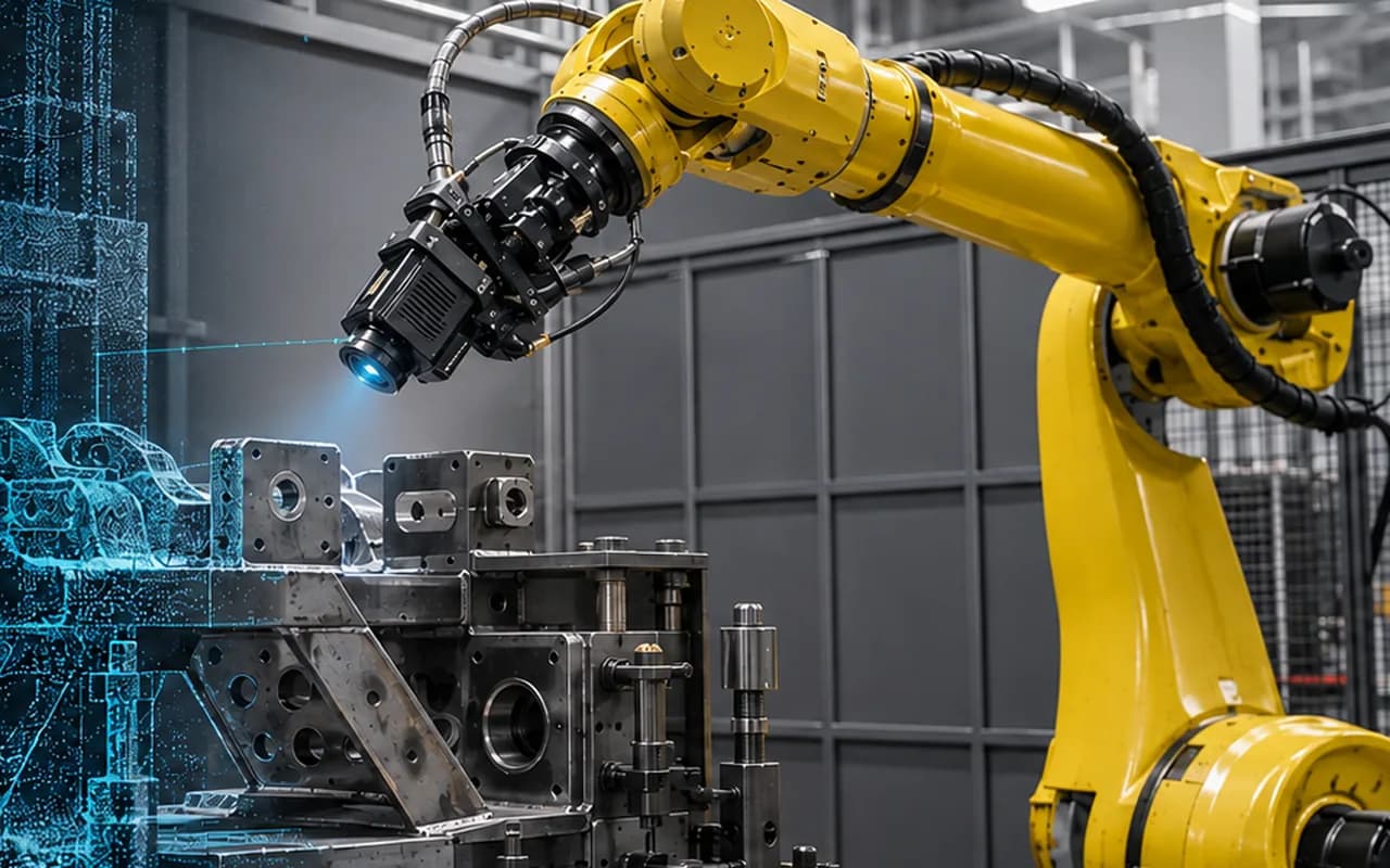 Measurement head on a robotic arm